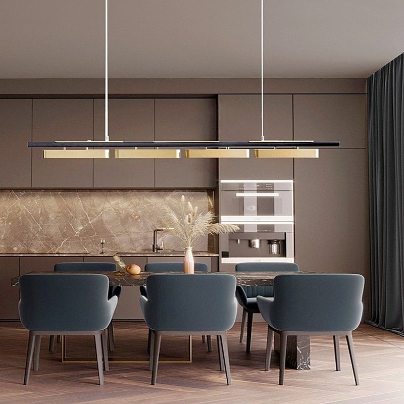 Светильник подвесной 180*14-180 см, 4*LED*10W, 3000-6000K, Lightera Huron LE118L-4G SMART, Черный