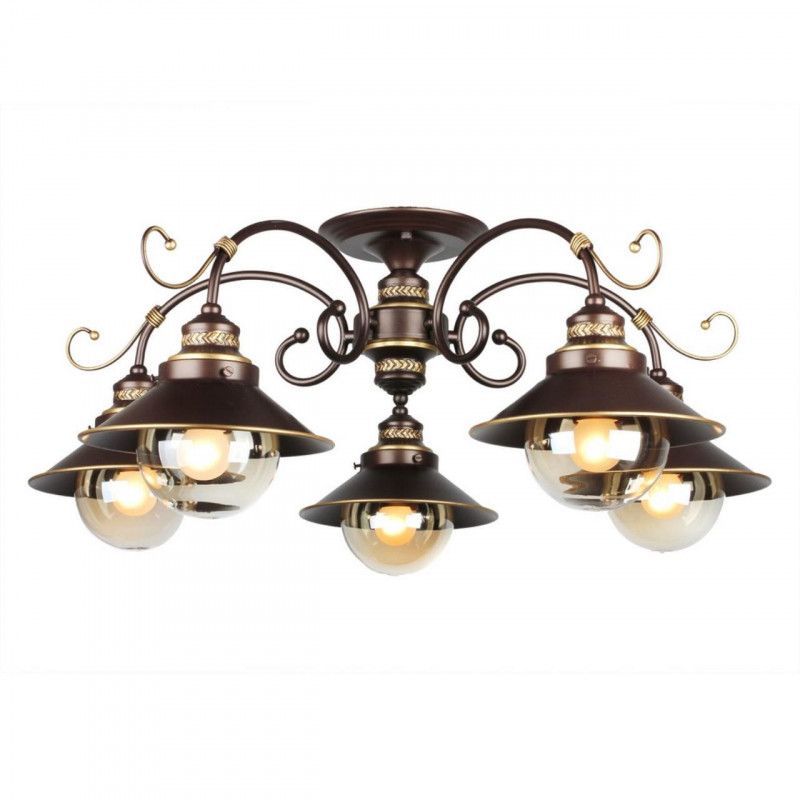Люстра 75*75*35 см, 5*E27, 60W, Omnilux Omnilux 504 OML-50407-05, коричневый