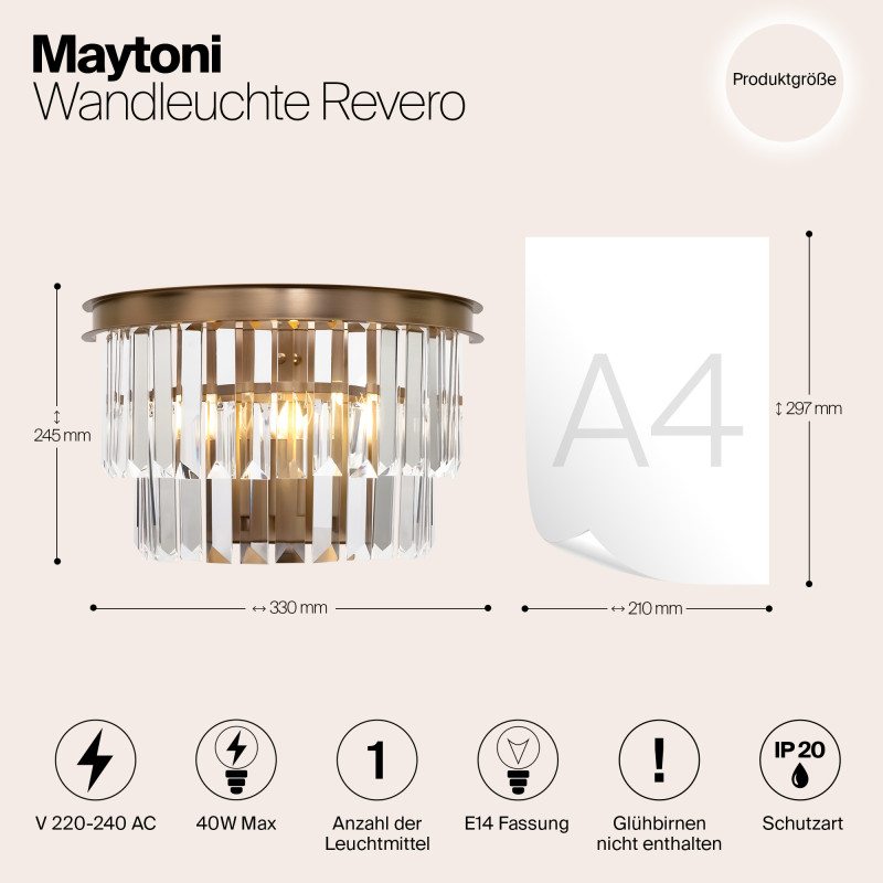 Бра Maytoni Revero MOD085WL-01BS, латунь