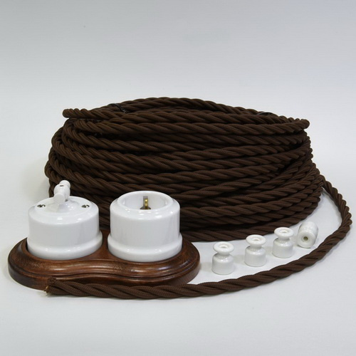 Ретро кабель витой  3х2,5 (коричневый), a039934