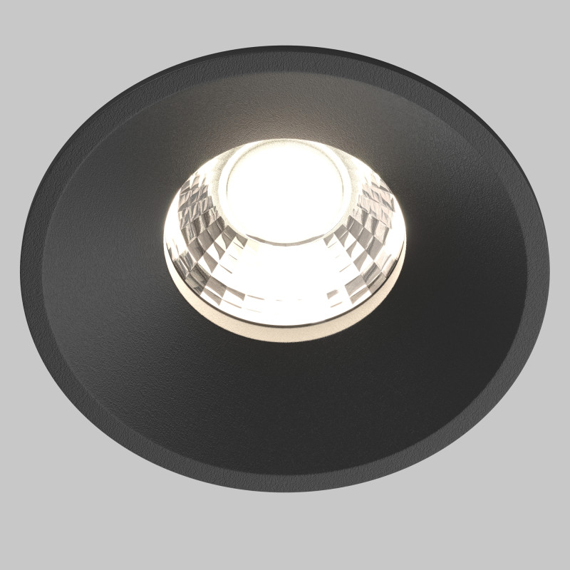 Встраиваемый светильник 8*8*6 см, LED, 12W, Maytoni Technical ROUND DL058-12W-DTW-B черный