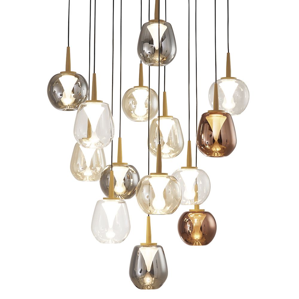 Люстра подвесная 60*212,5 см, 14*LED*5W, 3000K, Mantra Andromeda MAN8935+14PL, золотой