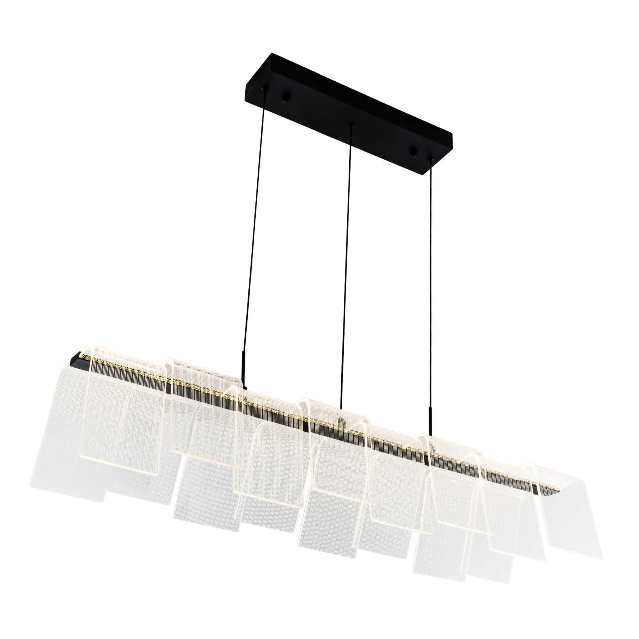 Подвесной светильник 97x16,5x25см, LED, 45Вт, 2900 / 5700K, LED4U L7709-970 BK Черный