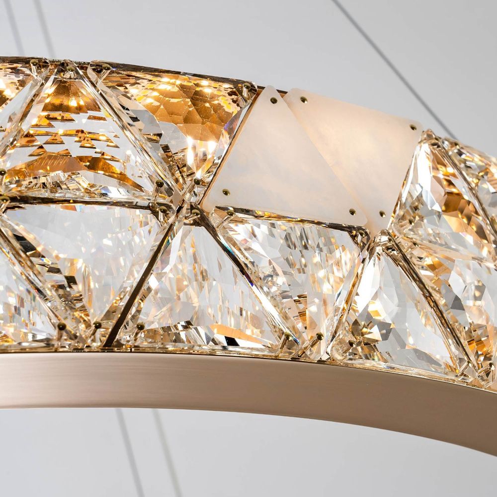 Подвесная люстра 80x50см, LED, 43Вт, 3000 / 6000K, Modelux ML.6982.800P GD Золото