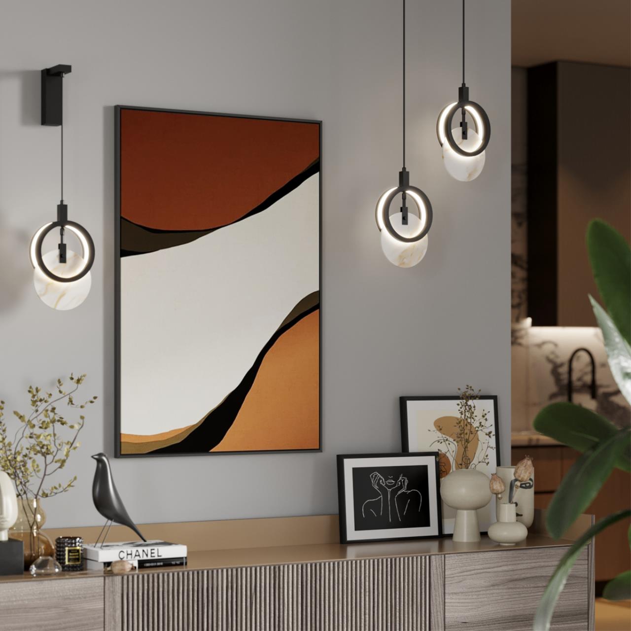 Бра 1*LED*17W, 3000К, 986lm Odeon Light Mercury 5422/17WL, черный