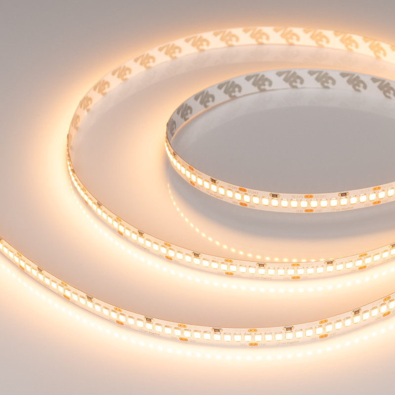Лента RT-A252-10mm 24V Warm2400 (11 W/m, IP20, 2835, 5m) (Arlight, 11 Вт/м, IP20) 028620(2). Цена указана за 5 метров. Продается кратно 5 метрам.