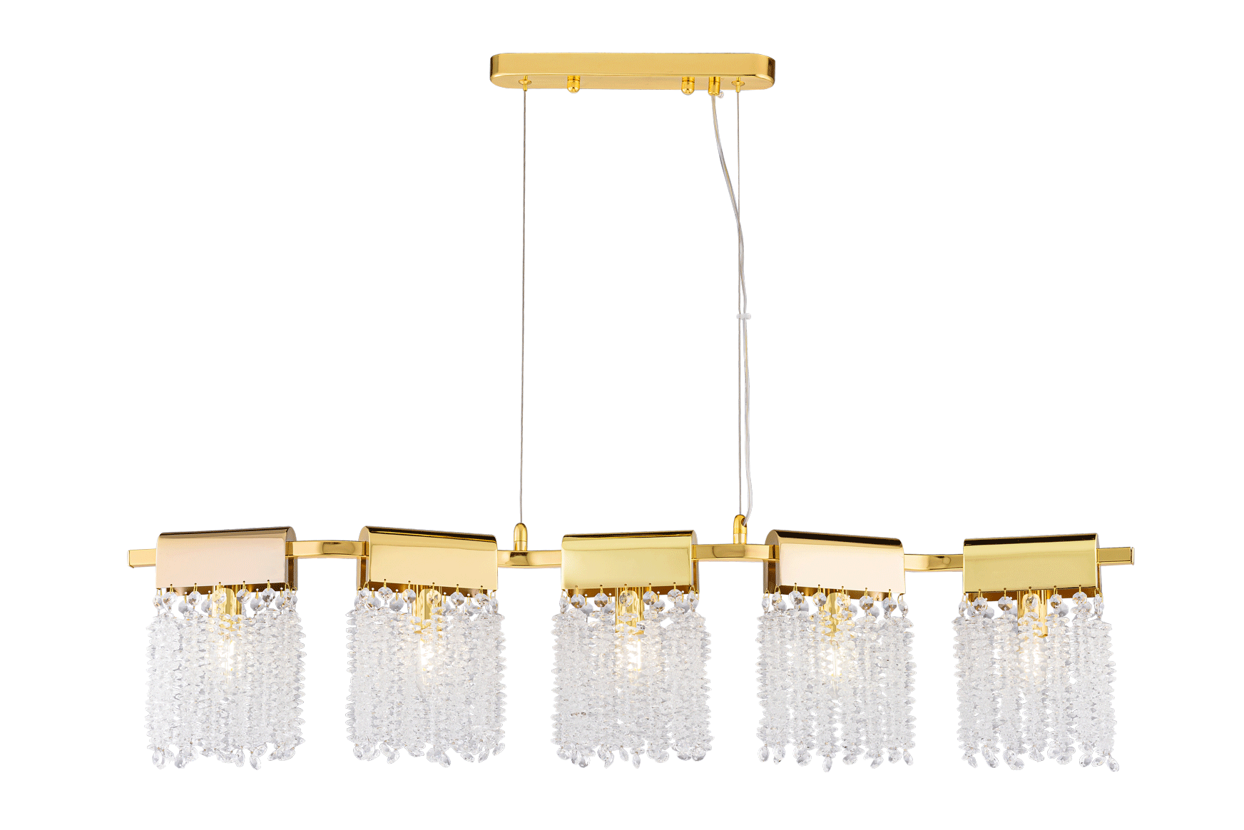 Люстра 1000*250*200-700, 5*E14, 40W NewRgy Cristallo 5630E/5A GOLD+CLEAR, Золото+прозрачный