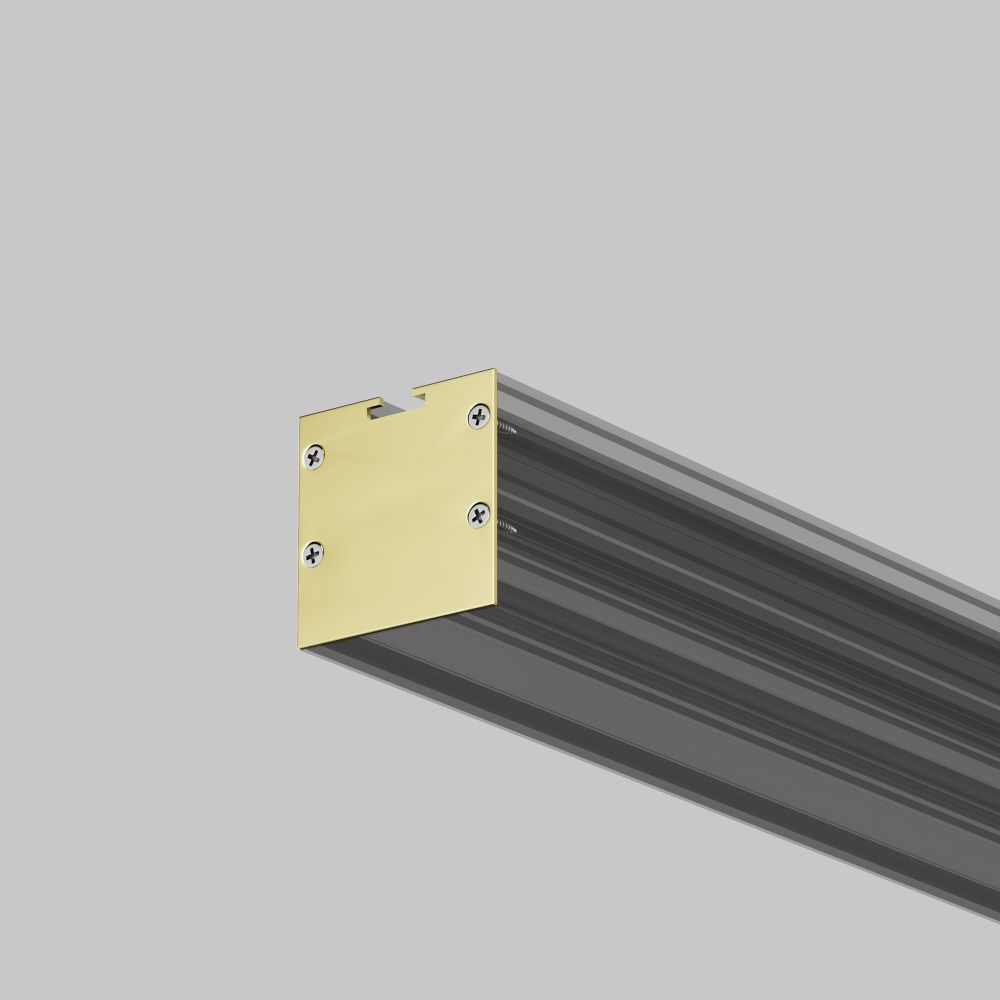 Комплект заглушек (для профиля 35×35) 2 шт., ALM-3535BT-BR-EC 642039, *4*4 см, Maytoni Led Strip 642039, Латунь