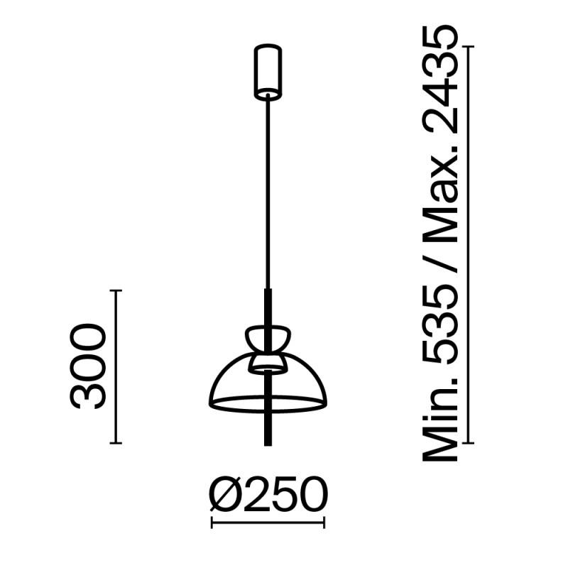 Подвесной светильник  25*57,8 см, LED 1 12W, 3000К, Черный Maytoni Bangkok MOD185PL-L6B3K2