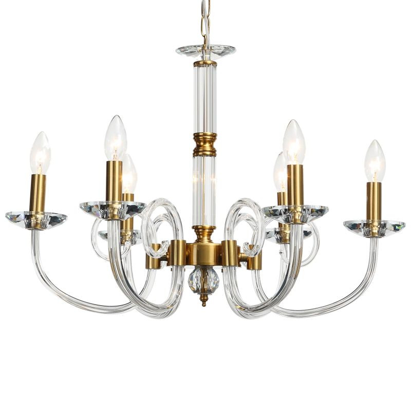 Подвесная люстра Stilfort Glass 1050/03/06P, диаметр 65 см, золото