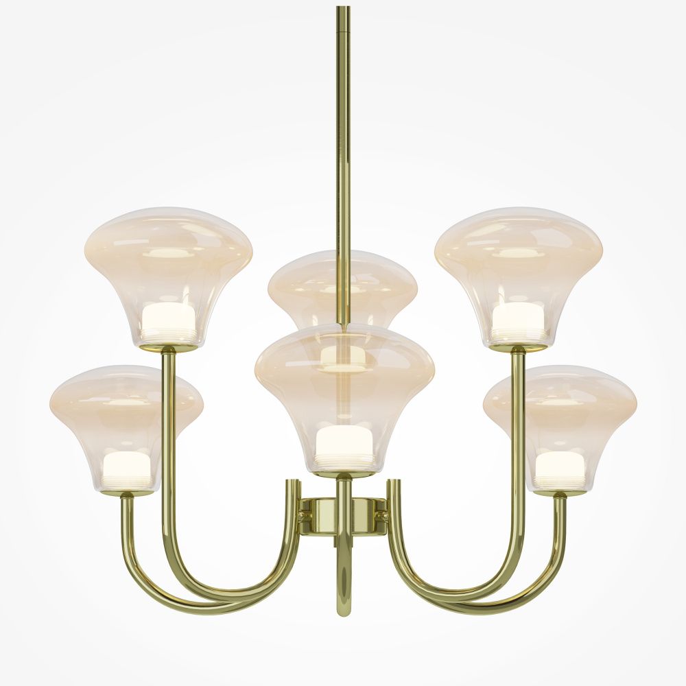 Подвесной светильник 65*47,5-77,5 см, *LED*20W, 3000K, Maytoni Dynasty MOD402PL-L20BS3K, Латунь