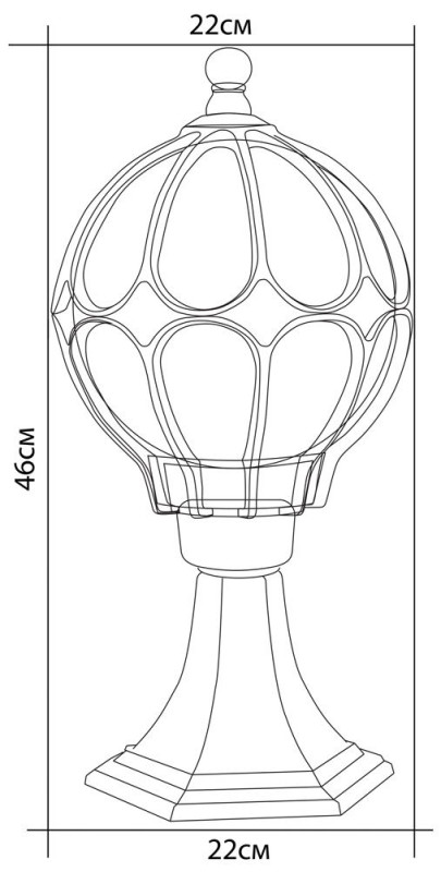 Светильник садово-парковый, 60W 230V E27 черное золото, IP44, PL3804 Feron 11365