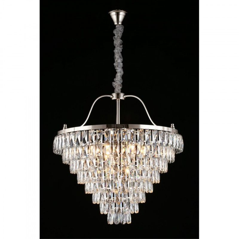 Каскадная люстра 70*95-180 см, 13*E14, 40W, Aployt Gerta APL.725.03.13, хром