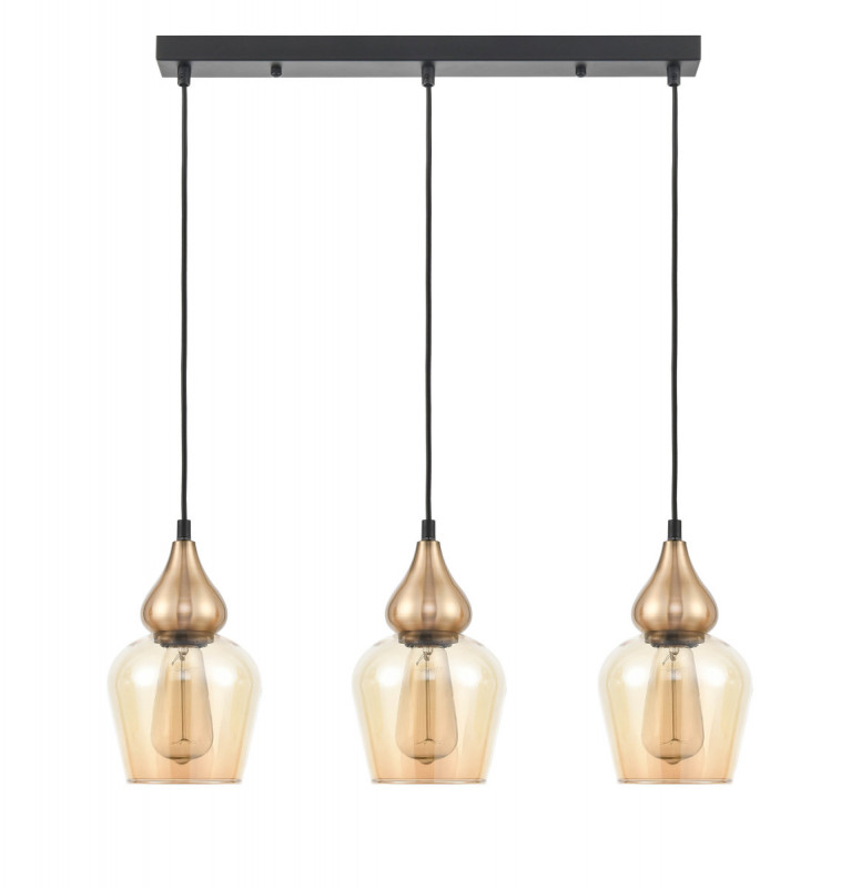 Подвесной светильник 15*64*146 см, 3*E27 черный, латунь Vele Luce Simone VL5564P13