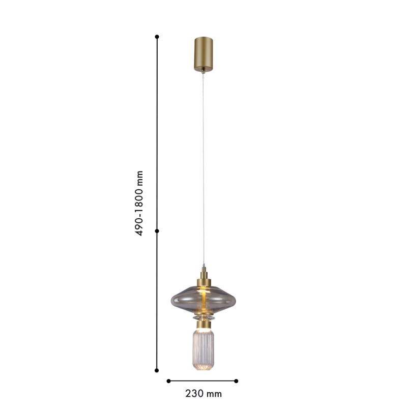 Подвесной светильник 23*180 см, LED, 12W, 4000К, Favourite VENETO 4236-1P латунный