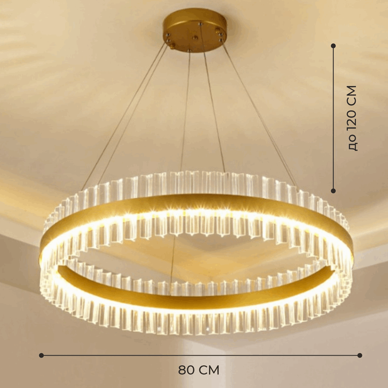 Светильник подвесной ElegantLight DZN-8175 BRASS/ЛАТУНЬ D800/H1200/1/LED/90W/4500K ASK