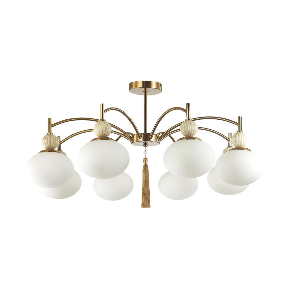 Люстра потолочная *85,5*43-43 см, 8*E14*40W, Lumion Gloriya LUM8272/8C, латунь; бежевый