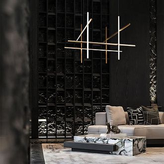 Подвесная люстра 120 см, 60W, 3000K, Loft IT Coordinates 10393/B, золото