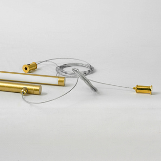 Линейно-подвесной светильник 200*6*15/150 см, 2*LED*15W 4000K Lussole Gilmer LSP-0935 матовое золото