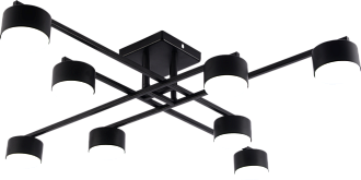 Люстра L800 x W800 x H155, мм, 8*15W (120W), BK (Черный) Rilon GX1061-8 BK