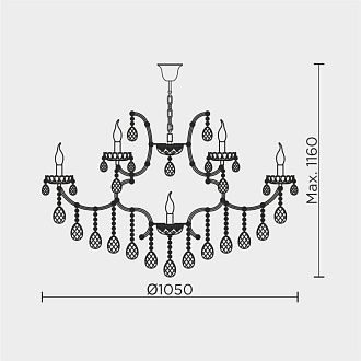 Подвесная люстра 105*105*115 см, Е14 19x40W, Золото MODELUX premium ML.7003.19P