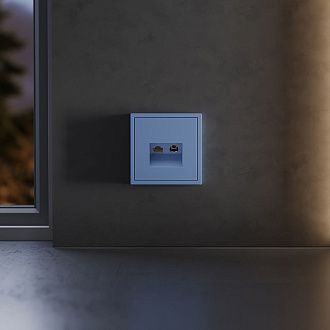 Накладка для розетки TV+RJ45 кат. 6, S70, деним Voltum VLS002715