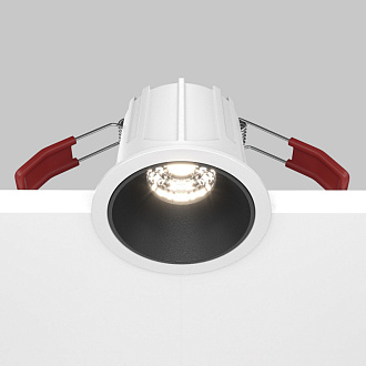 Светильник 7 см, 10W, 4000K, Maytoni Downlight Alfa LED DL043-01-10W4K-RD-WB, белый-черный