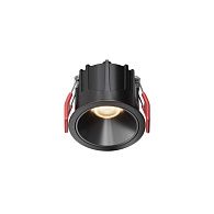 Встраиваемый светильник 6,5*6,5*5,2 см, LED, 10W, 3000К, Maytoni Technical Alfa LED DL043-01-10W3K-RD-B-1 черный, вр 5,5 см