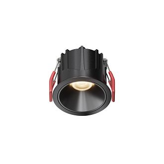 Встраиваемый светильник 6,5*6,5*5,2 см, LED, 10W, 3000К, Maytoni Technical Alfa LED DL043-01-10W3K-RD-B-1 черный, вр 5,5 см