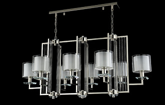 Люстра 108 см Crystal Lux NICOLAS SP8 L1000 NICKEL/WHITE никель/прозрачный