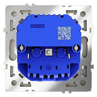 Розетка встраиваемая Voltum S70 с заземлением и защитными шторками, 16А, с USB, A+A, сталь пластик Soft touch VLS040405
