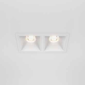Светильник 13 см, 20W, 3000K, Maytoni Downlight Alfa LED DL043-02-10W3K-SQ-W, белый, вр 5,5*11,5 см