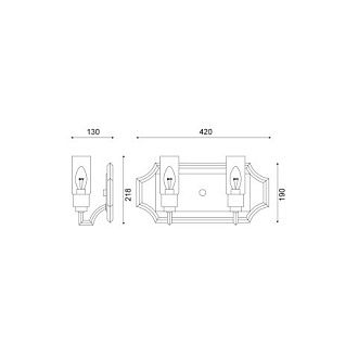 Бра 13*42*22 см, 2*E14 античный шампань Vele Luce Elsa VL4214W02