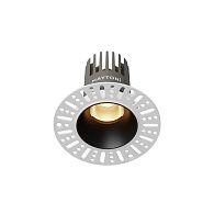 Встраиваемый светильник 9*8 см, вр 6 см, *LED*9W, 2700K, Maytoni Dip DL124-10W-2.7K-TRS-B, Черный