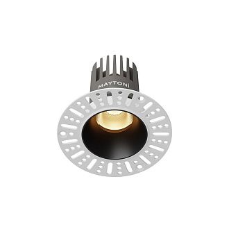 Встраиваемый светильник 9*8 см, вр 6 см, *LED*9W, 2700K, Maytoni Dip DL124-10W-2.7K-TRS-B, Черный