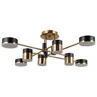 Люстра 78*78*22 см, 8*LED*48W, 3000K Gerhort G61420/8BRS+MBK MBK+BRS, Бронза;Черный матовый
