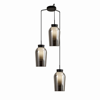 Люстра 53,4*180 см, 3*E27 черный/мрамор Mantra Nora 8284