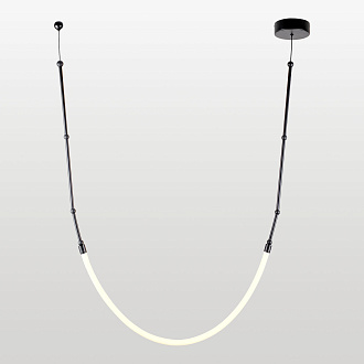 Линейно-подвесной светильник 75*120-220 см, 1*LED, 17W, 3000K, Lussole Skew LSP-7317, черный