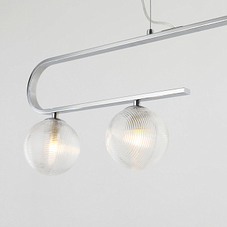 Подвесная люстра Favourite Idem 2724-4P, L870*W120*H305/1500, хром, плафоны из рифленого прозрачного стекла