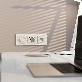 W1181013 Розетка Ethernet RJ-45, перламутровый рифленый Werkel, 4690389172717