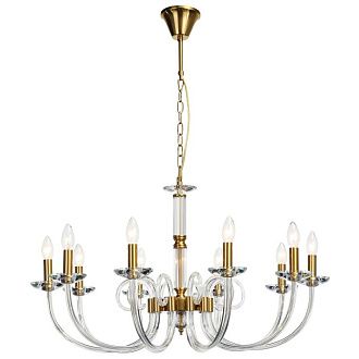 Подвесная люстра Stilfort Glass 1050/03/10P, диаметр 85 см, золото