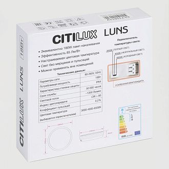 Светильник 23*5 см, 18W, 3000-4000-6500K Citilux CL711011V LUNS Черный  IP64