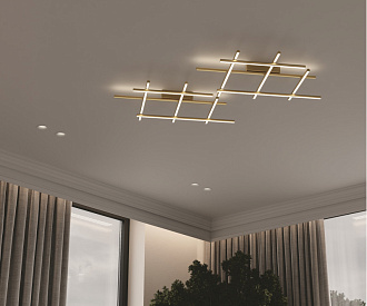 Накладной светильник 85*60*13 см, LED, 50W, 3000К, Maytoni Radiance MOD278CL-L50G3K золото матовое