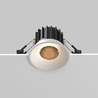 Встраиваемый светильник 8*8*6 см, LED, 12W, 3000К, Maytoni Technical ROUND DL058-12W3K-W белый, вр 7,5 см
