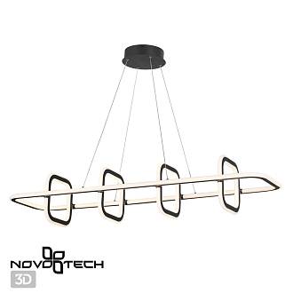 Светильник диммируемый, пульт ДУ 120*31*200 см, LED 175 W, 4000К Черный Novotech Over 359185 IP20