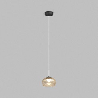 Подвесной светильник 22 см, 12W, 3000K, Denkirs Floa DK6741-BK+AM, черный