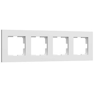 W0042961 Рамка на 4 поста Slab, белый софт Werkel, 4690389193514