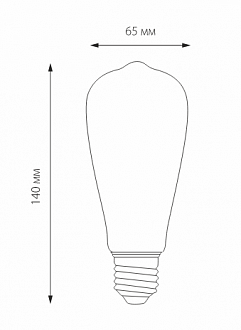 Лампа светодиодная 6W 3300K E27 прозрачная 