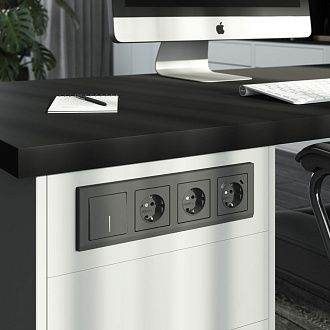 W0041864 Рамка на 4 поста Stark, графит матовый Werkel, 4690389194528