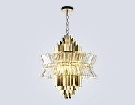 Подвесная люстра с хрусталем **75-120 см, 18*E14*40W, K, Ambrella Light High Light LH41023, латунь